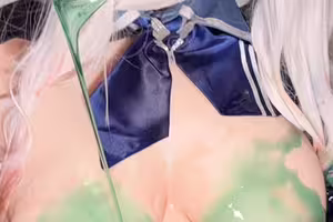 fc2-ppv 4851412 ※限量30個販售【爆乳斯萊姆】巨乳手交到至福的爆乳壓擠Vtuber莉歐·赫爾奧塔破裝版Jcup按摩到床上斯萊姆色情 | FC2電子市場