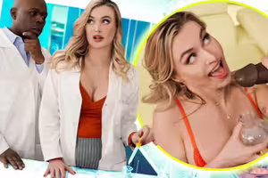 Natalia Starr – It’s for Research! MILF Scientist Milks BBC Lab Partner