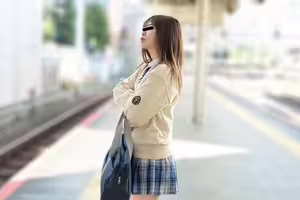 制服娘を電車でイタズラ 若草希